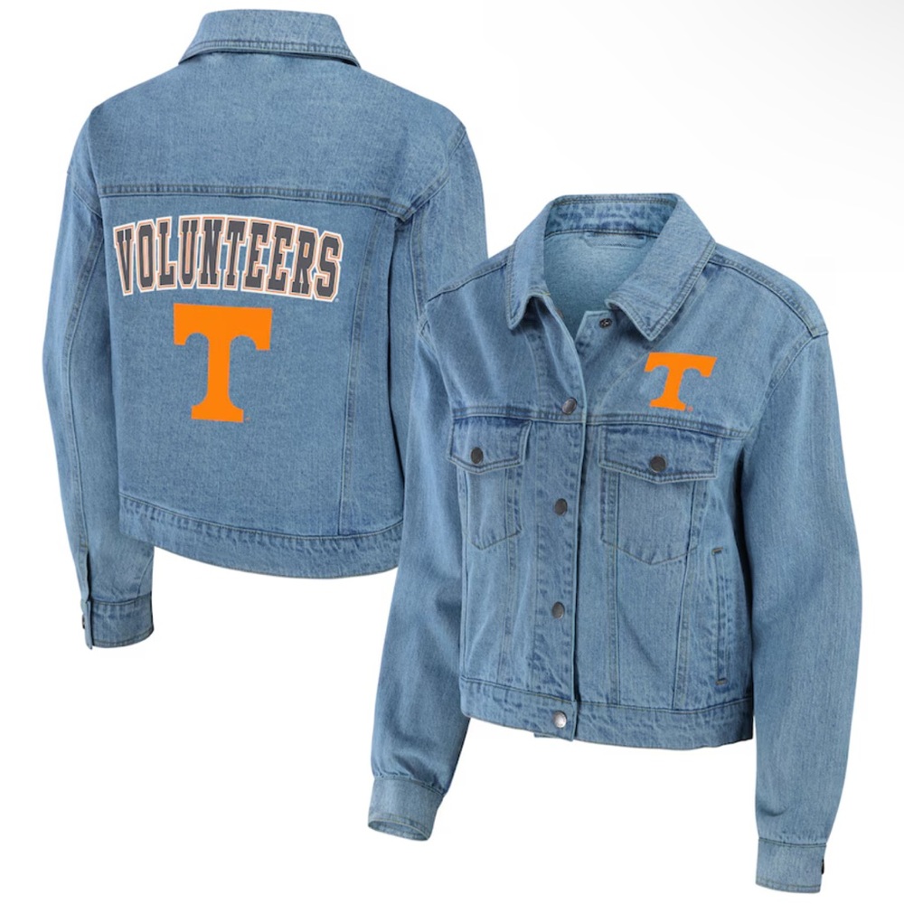 NWT Medium Women's Erin Andrews Tennessee Volunteers Blue Denim Jacket
